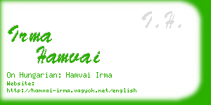 irma hamvai business card